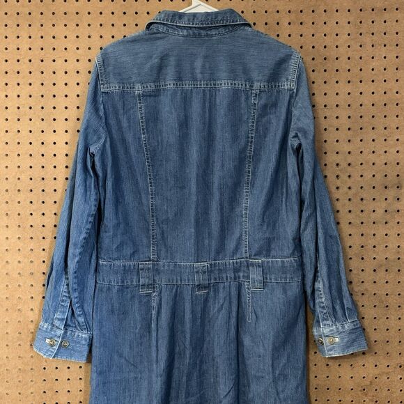 Denim Jean Dress Jones New York Y2k Western Cowgirl Midi Long Sleeve Size  10 - Picture 5 of 7